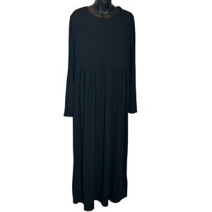 Long tall sally long sleeve maxi dress black ribbed us8 nwt goth prairiecore